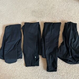 four pack of black leggings! all from different brands. all size small.